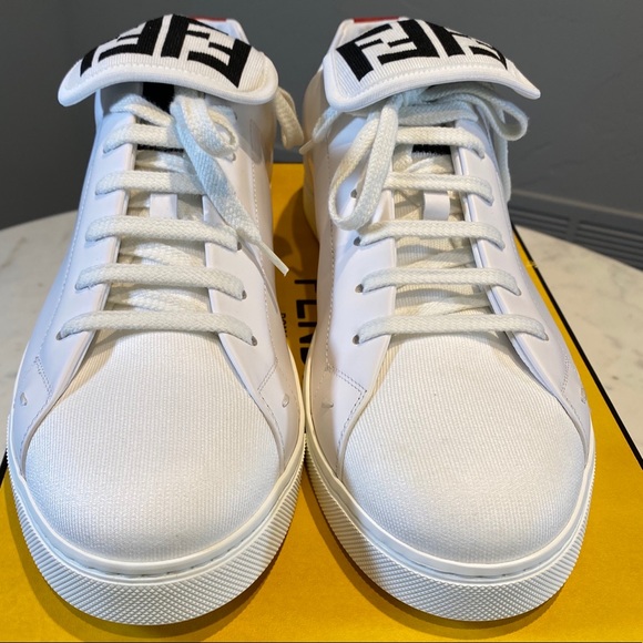 Fendi Other - FENDI white leather low-top sneakers NIB, sz US 10